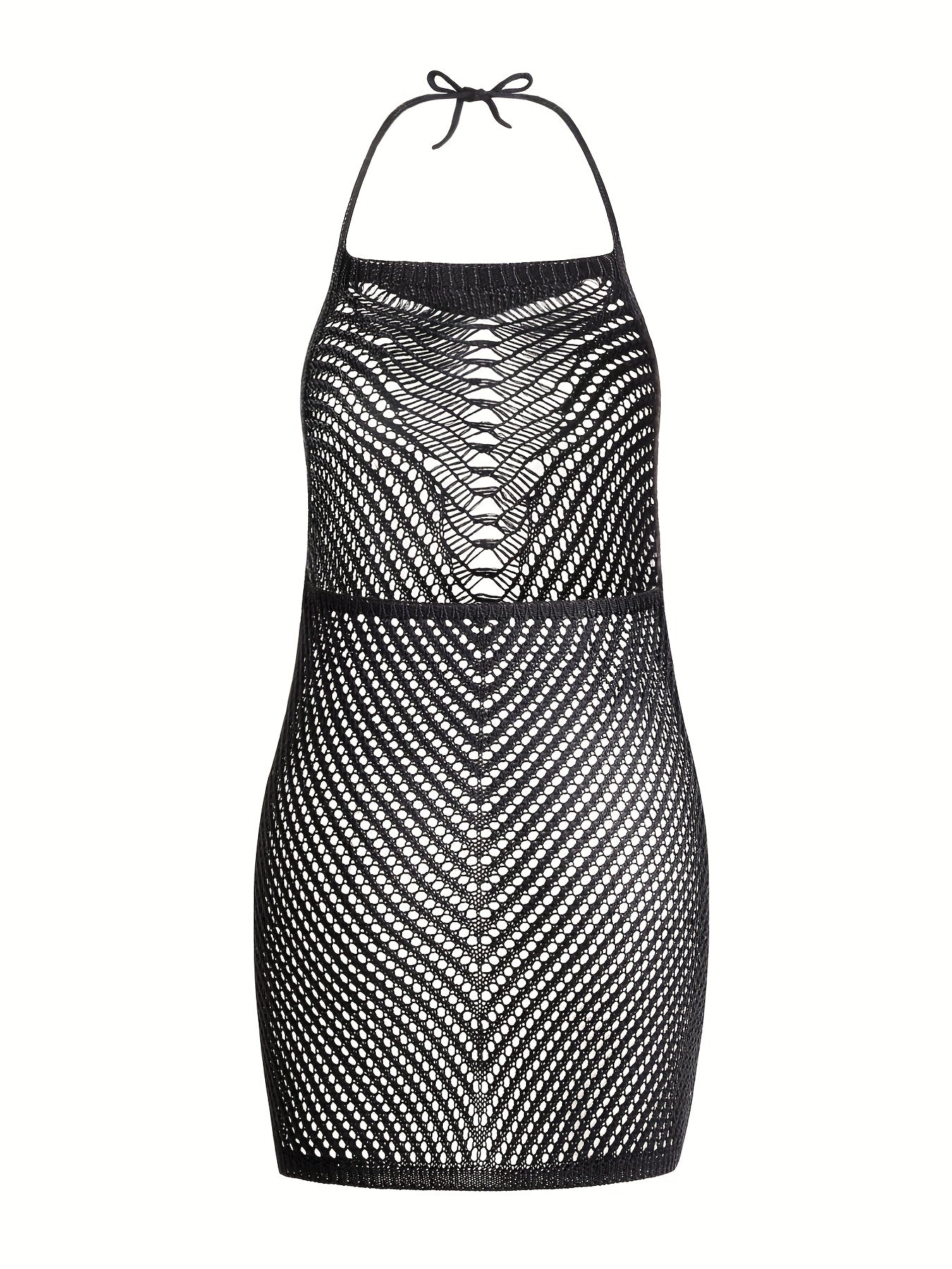 Boho Style Halter Backless Cover Up Beach Dress