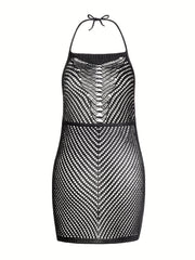 Boho Style Halter Backless Cover Up Beach Dress
