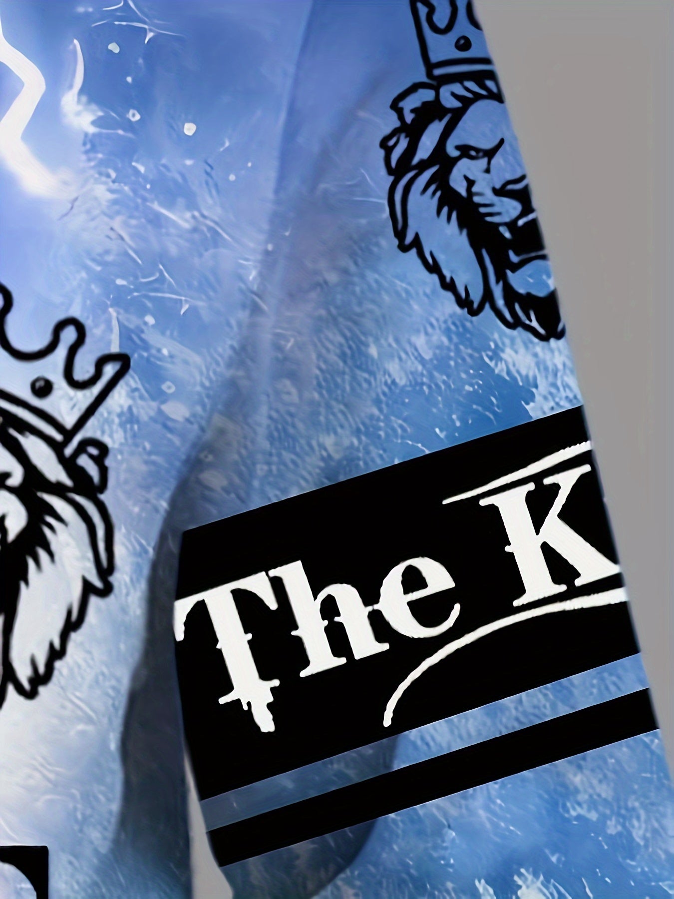 3D Print Lion Hoodie Kangaroo Pocket Loose Pullover Men's Clothing