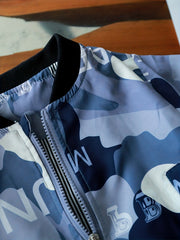 Boys Camo Print Windbreaker Jacket Zip Up Coat Kids Clothing