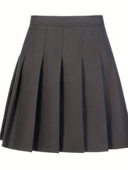 Kid Girls' Pleated Skirt High Waist Preppy Skirt Multicolor Optional