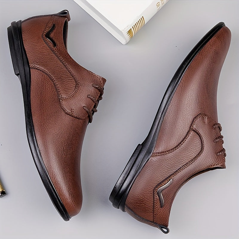 Men's Pointed Toe Lace Up Loafer Shoes British Style Formal Shoes