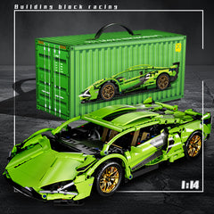 1 10 Scale Green Sports Car Building Blocks