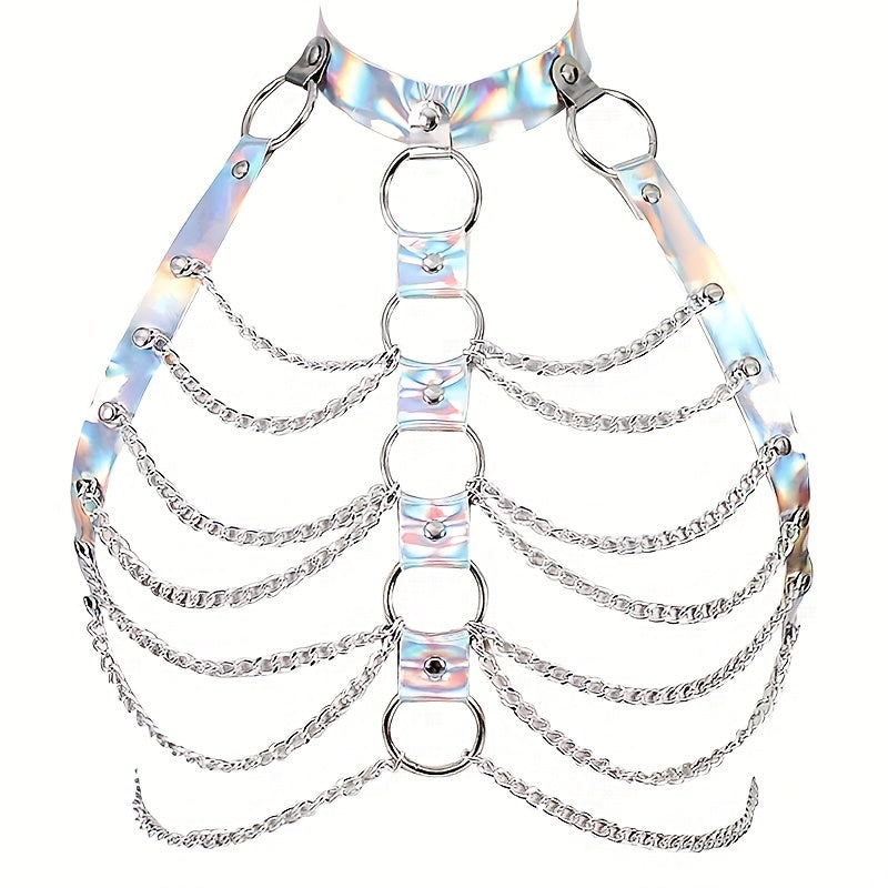 Sexy Chain Halter Bra Harness Strappy Cage for Lingerie