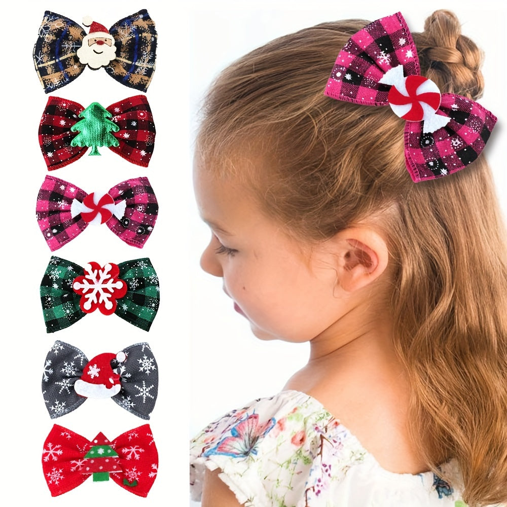 Christmas Bows Hair Clips Baby Girls Hair Bow Hairpins