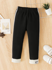 Girls Cartoon Cat Print Leggings Fleece Thermal Cotton Pants