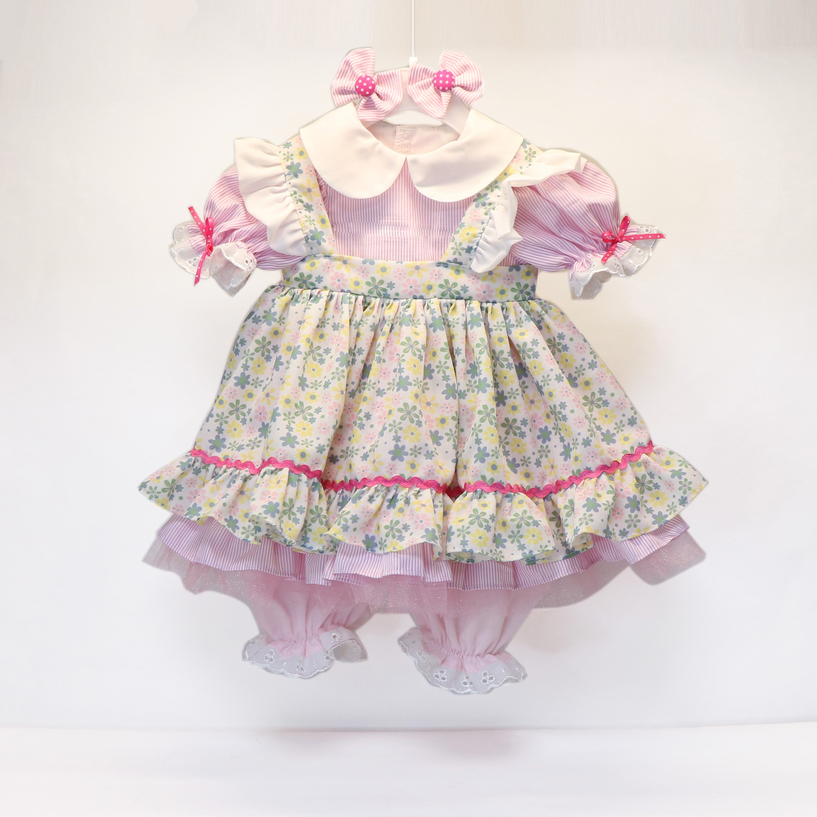 Toddler Time Baby Outfit For 63.5 Cm Baby Dolls Dress Pastel Floral Print