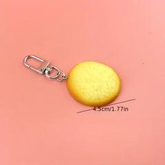 Simulation Cookie Keyring Pendant Love Soda Cracker Decoration Gift