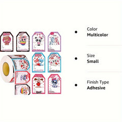 250 Heart Stickers Roll Gift Series Adhesive Sticker Labels