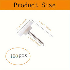 100pcs Plastic Push Pins Flat Thumb Tacks for Cork Bulletin Board Wall