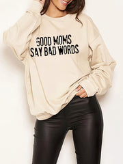 Letter Graphic Print Sweatshirt Long Sleeve Crew Neck Pullover Sweatshirt