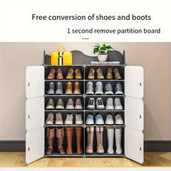 1pc Side Door Shoe Storage Rack Dust Proof Organizer