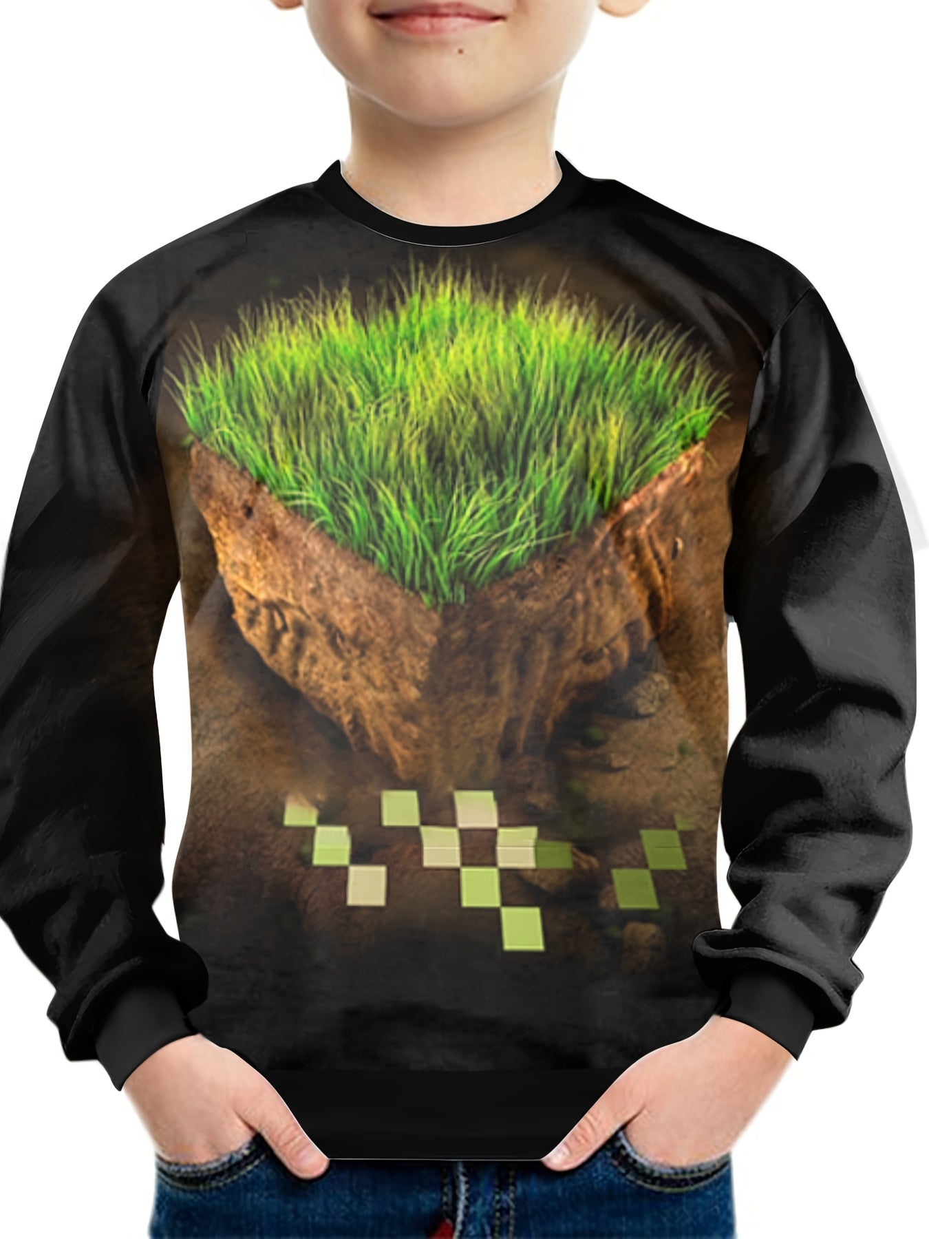 3D Print Sweatshirt Grass Casual Pullover