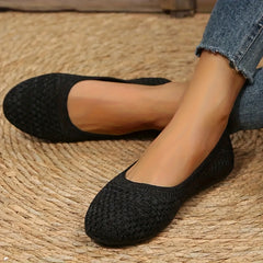 Women's Breathable Slip On Flat Shoes Lightweight Comfort Knit Shoes