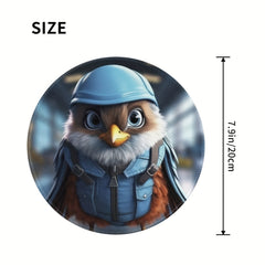 Bird Pattern Round Mouse Pad 20x20cm for Home & Office Use