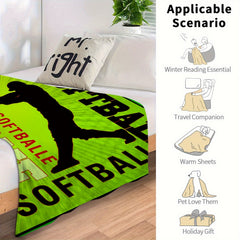 Baseball Pattern Soft Flannel Blanket Lightweight Cozy Comfortable Throw Blanket
