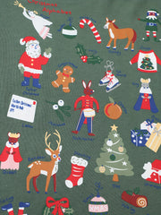 Christmas Print Boys T-shirt Long Sleeve Crew Neck Holiday Clothes