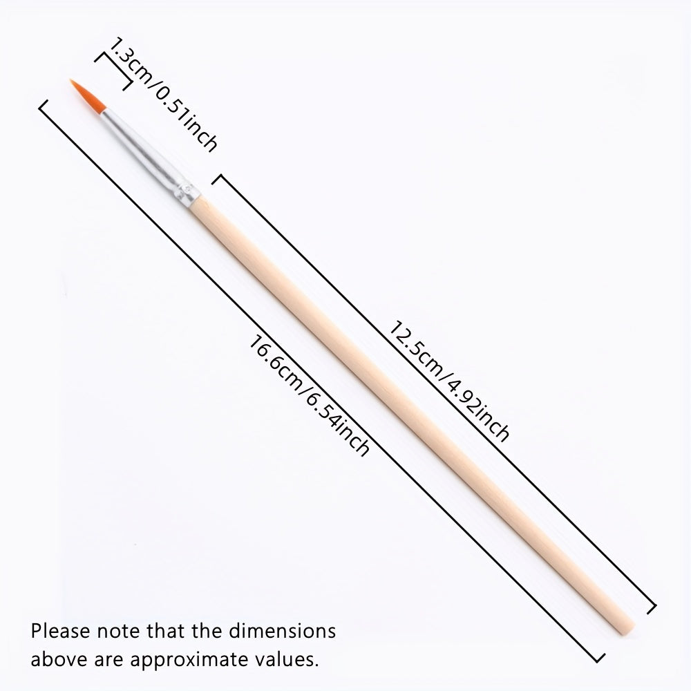Wooden Handle Nylon Bristles Paintbrushes for Art Painting