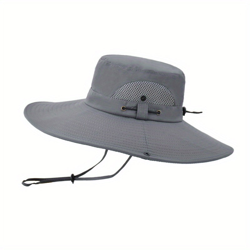 Men's Foldable Denim Bucket Hat with Hood Rope