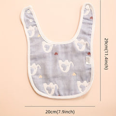 3pcs Baby Feeding Drool Bib Set Crown Cloud Heart Pattern Infants Saliva Towel