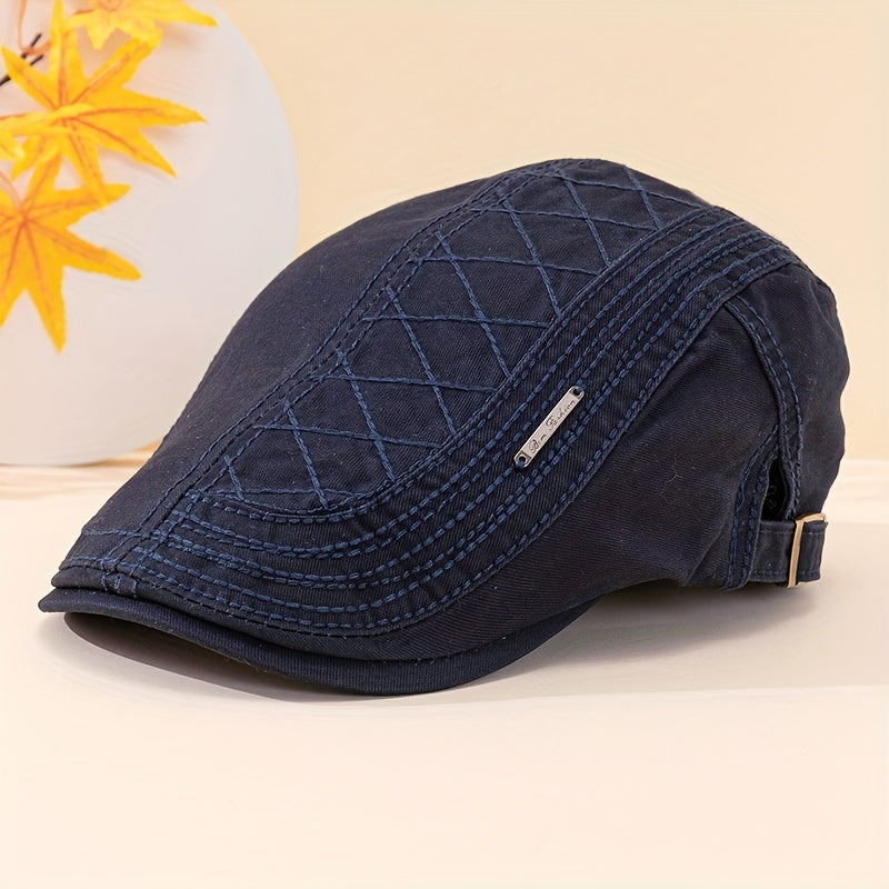 Unisex Beret Washed Cotton Peaked Cap for Spring and Summer