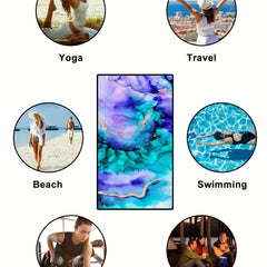 Purple Marble Beach Towels Microfiber Quick Dry Blanket for Travel Swim Pool