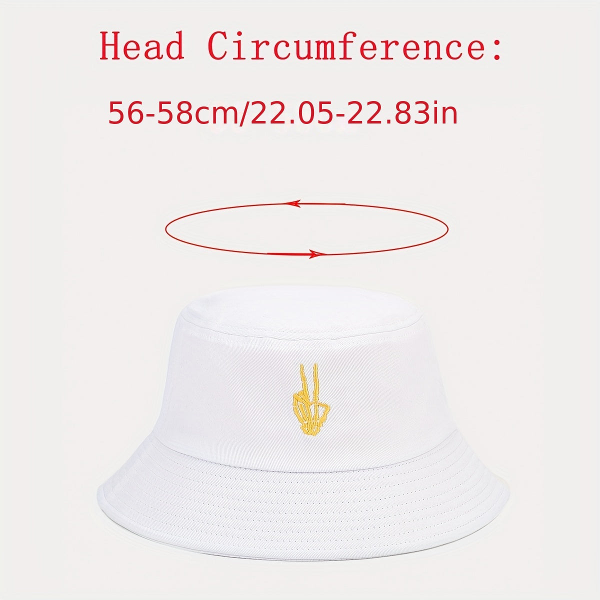 Skull Finger Embroidery Bucket Hat All-match Outdoor Sunshade Sunscreen Hat