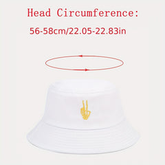 Skull Finger Embroidery Bucket Hat All-match Outdoor Sunshade Sunscreen Hat