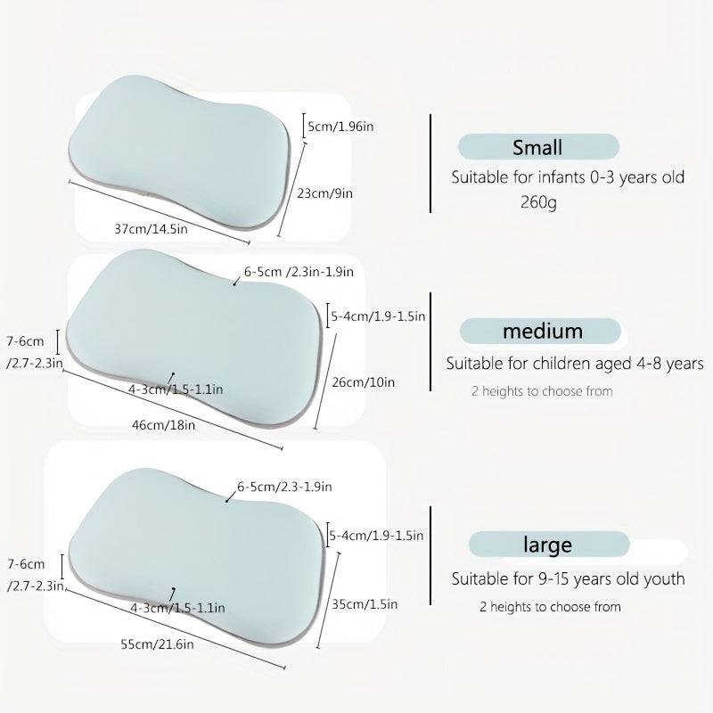 Kids Memory Foam Pillow Adjustable Height Neck Support Removable Washable