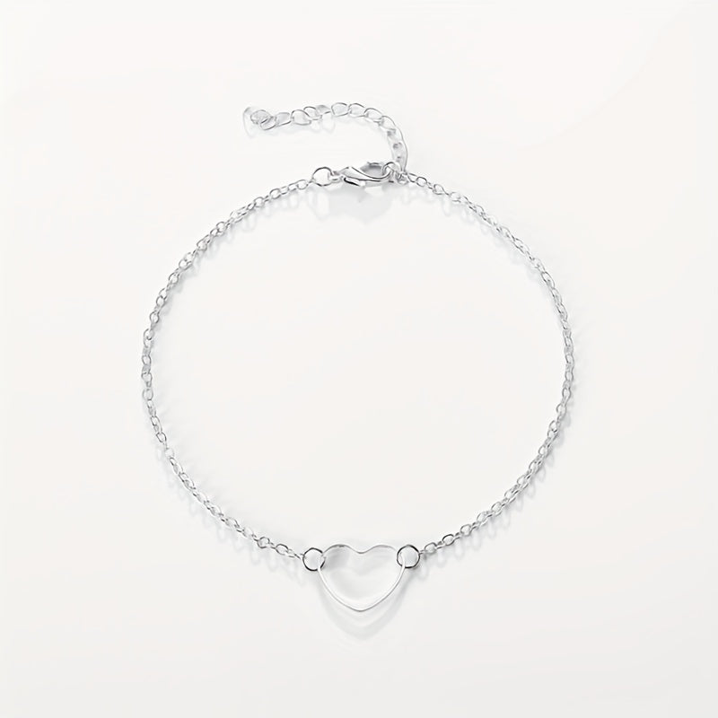 Heart Decor Chain Bracelet for Girls Daily Wear