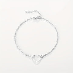 Heart Decor Chain Bracelet for Girls Daily Wear