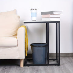 C Shaped Side Table for Couch Large Desktop End Table