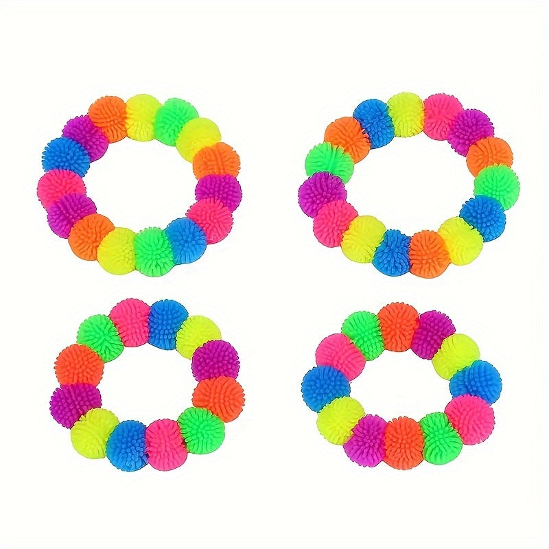 Colorful Stress Relief Toy Bracelet Soft TPR Glue Fidget Bracelet Christmas Gift