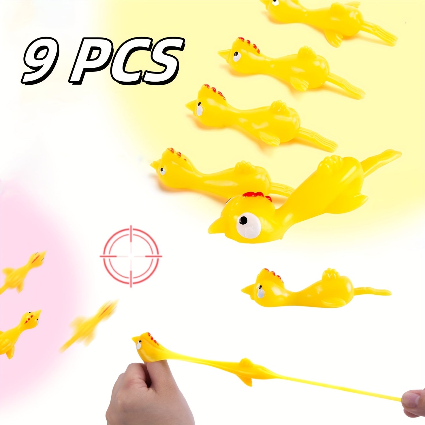29pcs Flying Chicken Slingshot Flicking Rubber Chickens Adult Party Favors