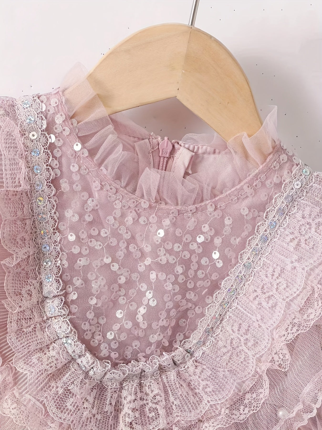 Frill Trim Bead Detail Fairy Princess Dress for Toddler Girls