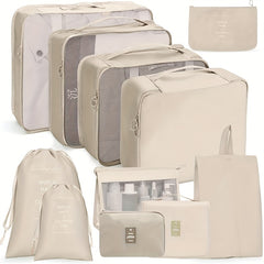 11 Pcs Travel Luggage Bag Sets Organizers Dustproof Storage Bags