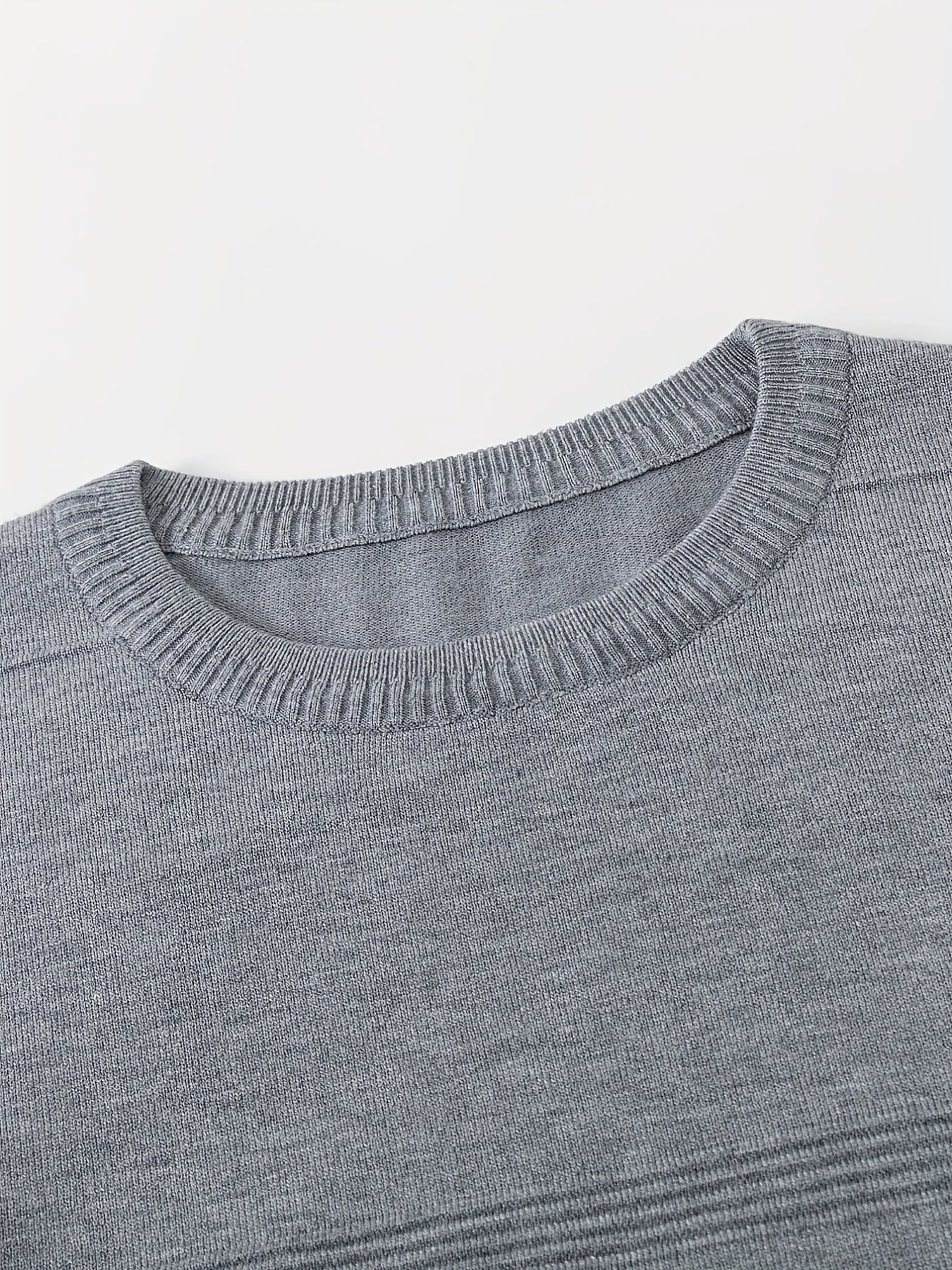 Knitted Striped Sweater Men's High Stretch Pullover