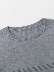 Knitted Striped Sweater Men's High Stretch Pullover