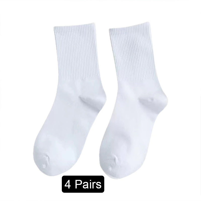4 pairs Women's Essential & Cotton Blend Mid Tube Socks Pack