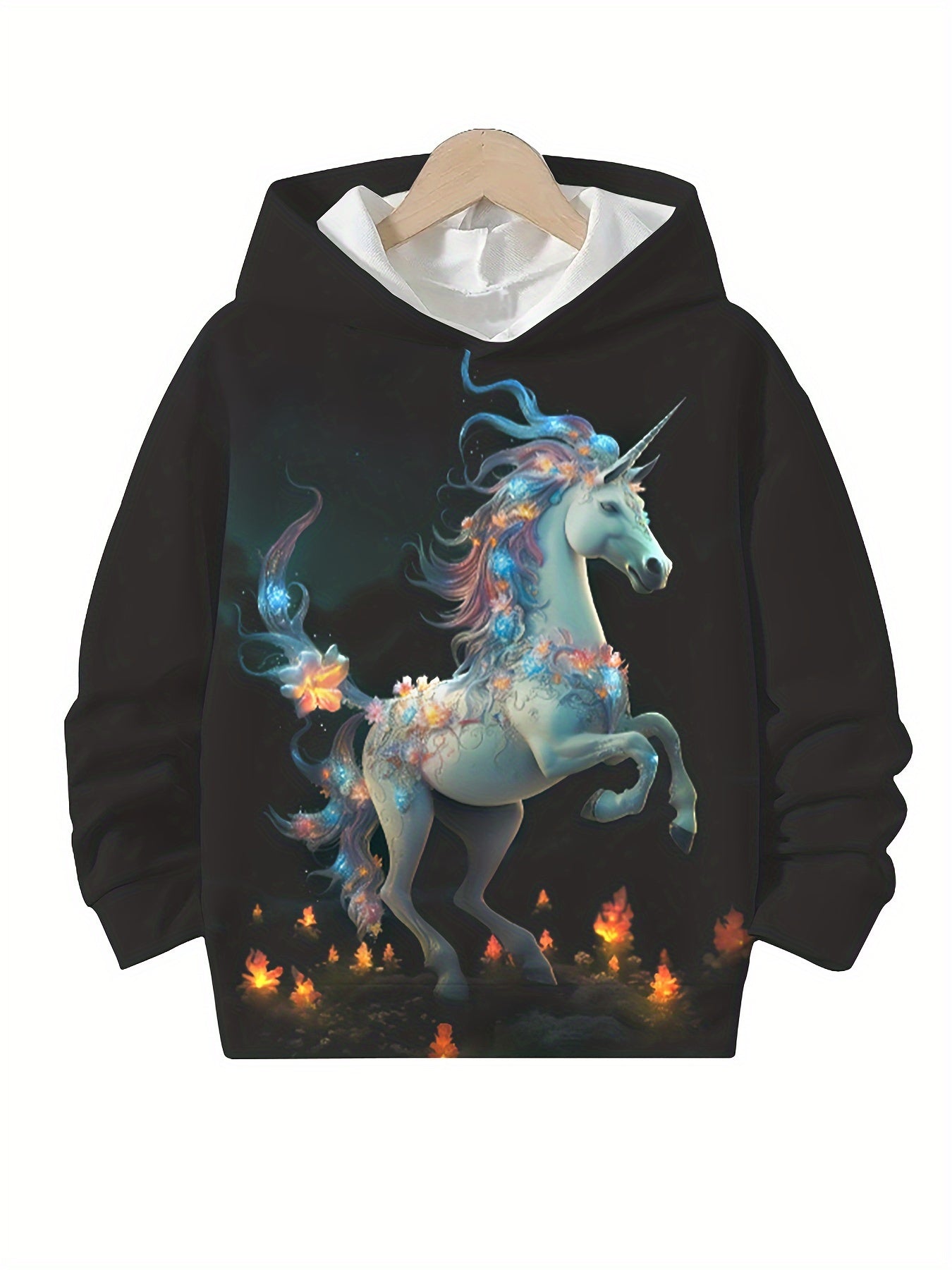 Unicorn Graphic Hoodies Girls Hooded Pullover Spring Fall Gift