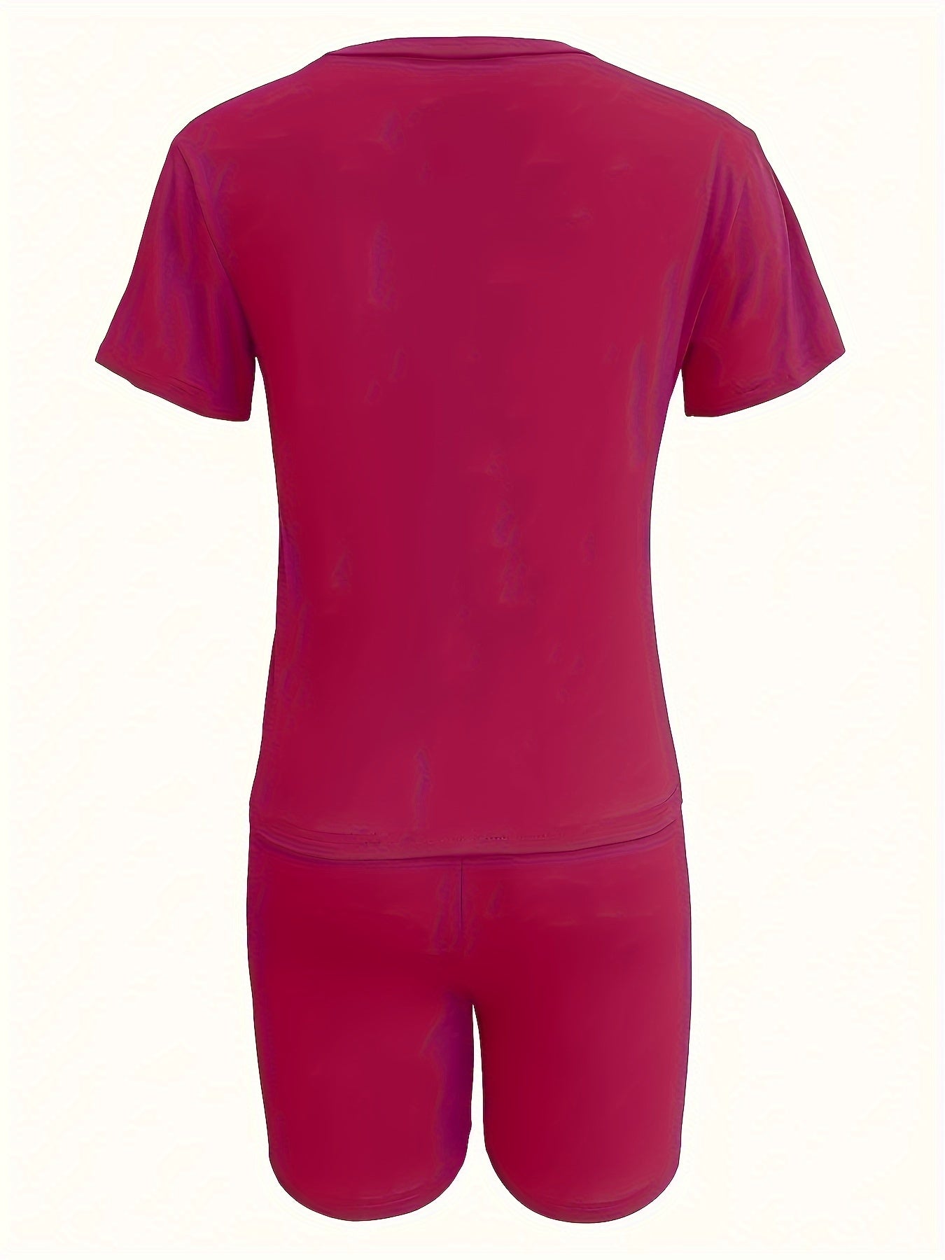 Lounge Set Women's Plus Letter Print Short Sleeve Top & Shorts
