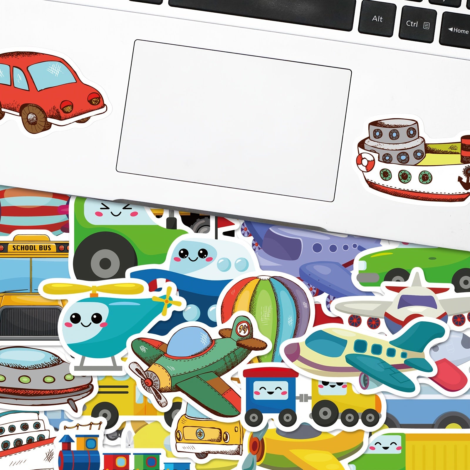 100pcs Cartoon Vehicle Stickers Transportation Decals Waterproof Decorations