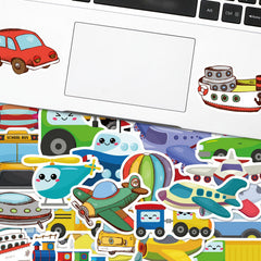 100pcs Cartoon Vehicle Stickers Transportation Decals Waterproof Decorations