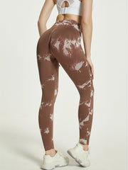 Tie Dye Khaki Yoga Pants High Waisted Activewear