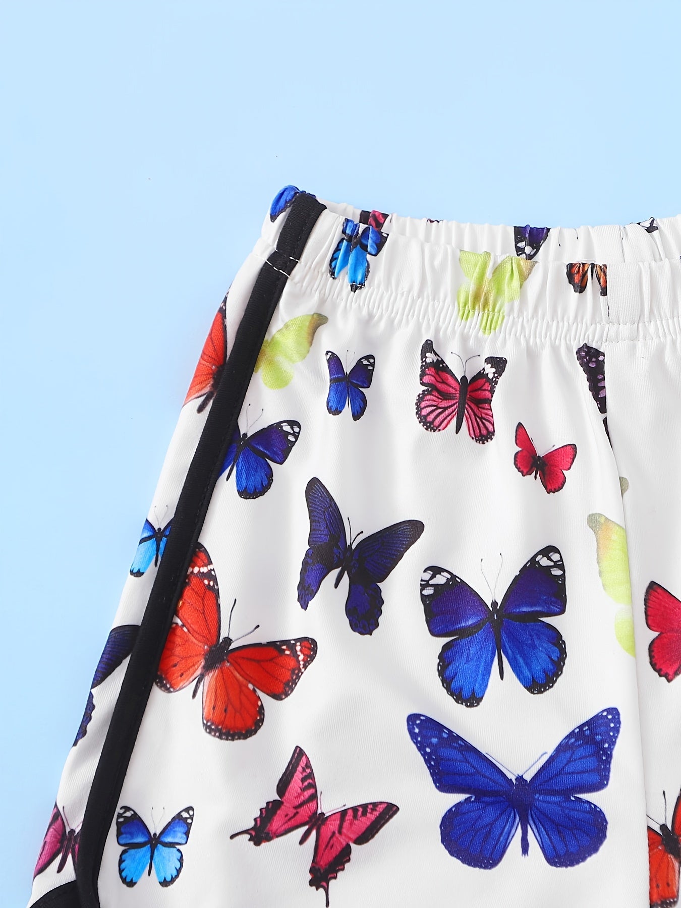 Toddler Girls Butterfly Print Shorts Elastic Waist Bottoms Baby Kids Clothes