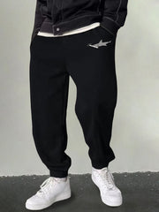 Men's Cartoon Shark Print Joggers Casual Breathable Sports Pants