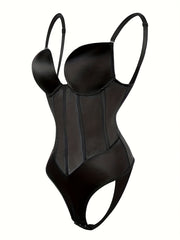 Deep V Push Up Bodysuit Tummy Control Slimmer Body Shaper
