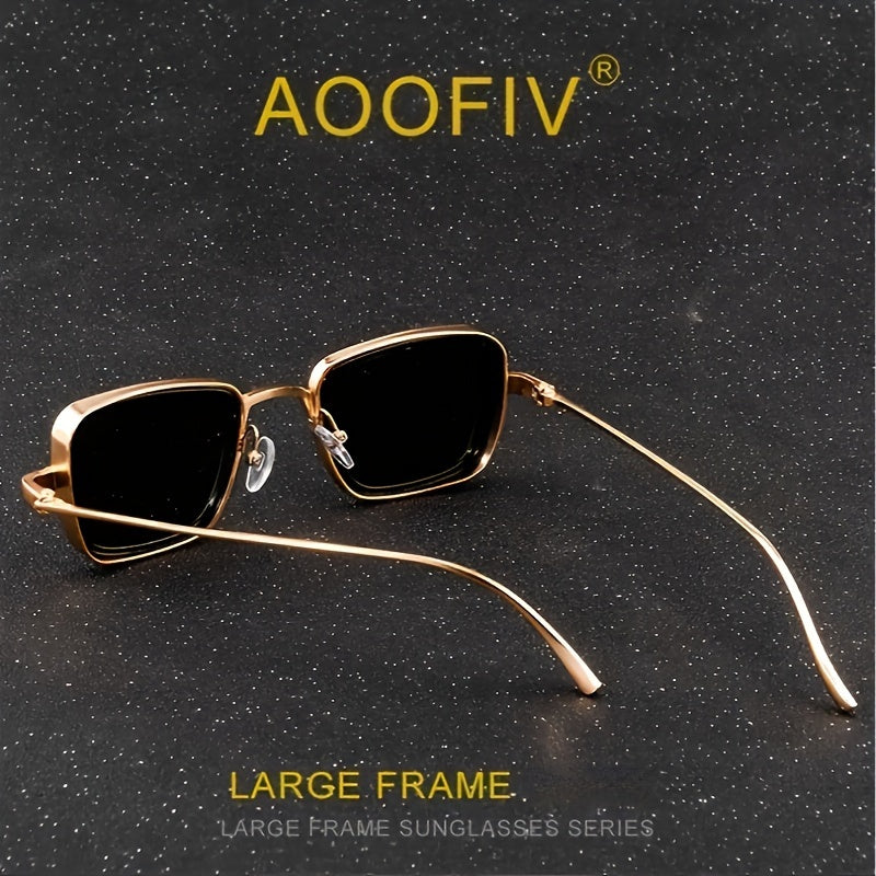 Retro Thick Frame Metal Sunglasses Men Women Party Driving Decors