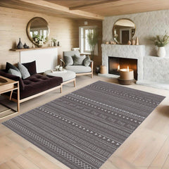 Geometric Texture Pattern Rug for Living Room and Bedroom Indoor Outdoor