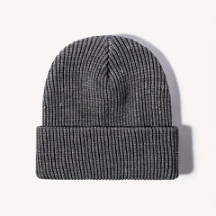 Solid Thermal Beanie Hat Youth Wool Hat Autumn Winter Outdoor Knit Cap